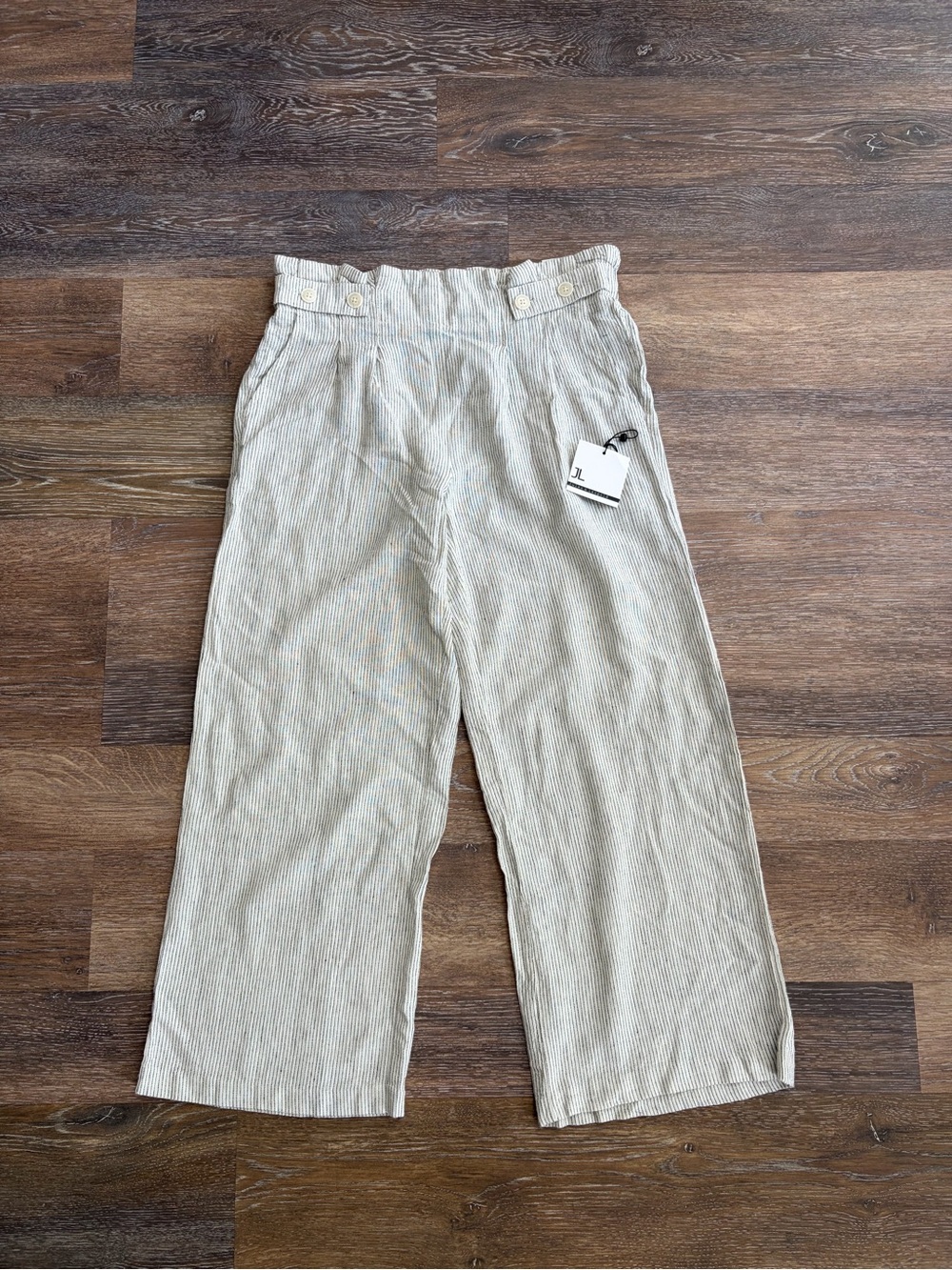NWT Jules & Leopold pull on wide leg crop pants linen blend size S